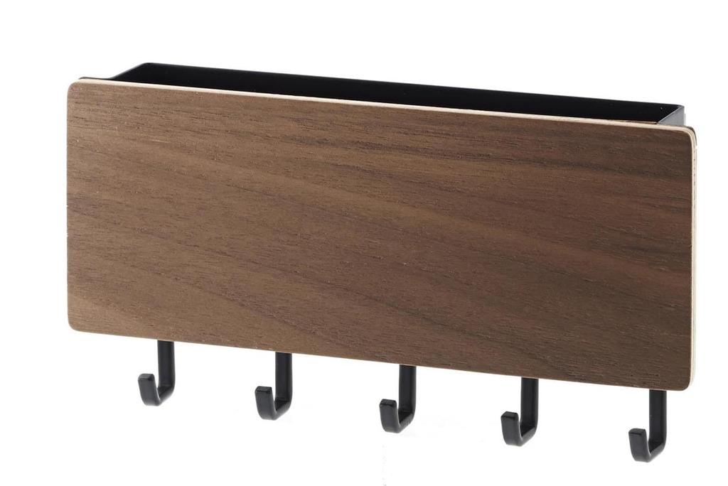 Yamazaki Magnetic Key Hook with Holder, Lin, Brown, 2729