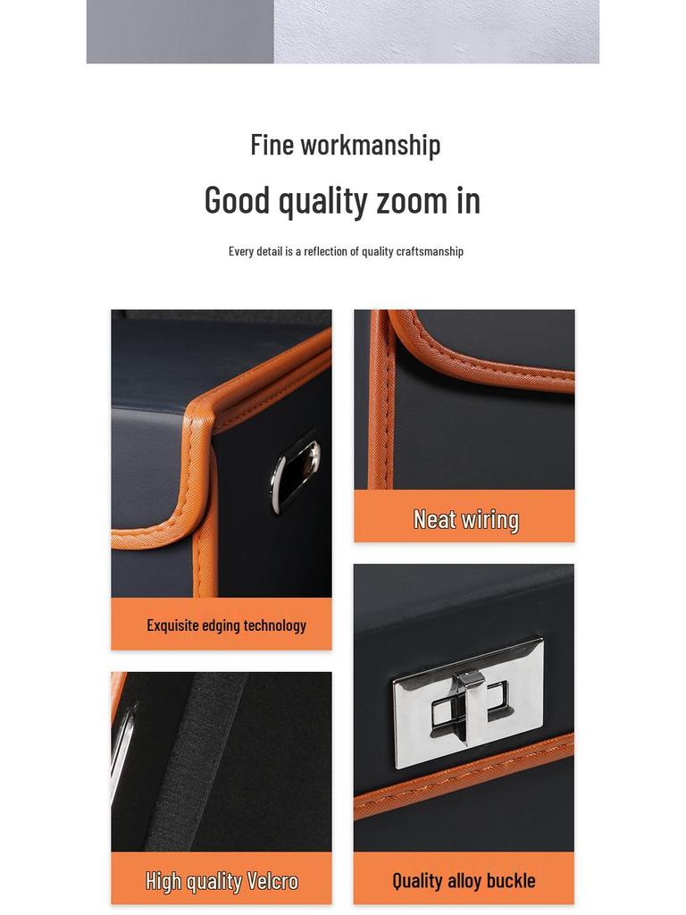 Складной органайзер для багажника автомобиля - Вместительный ящик для хранения с откидной крышкой