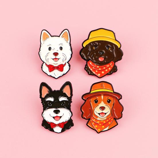 Cute Dog Enamel Pin Funny Puppy Metal Brooch for Women Dog