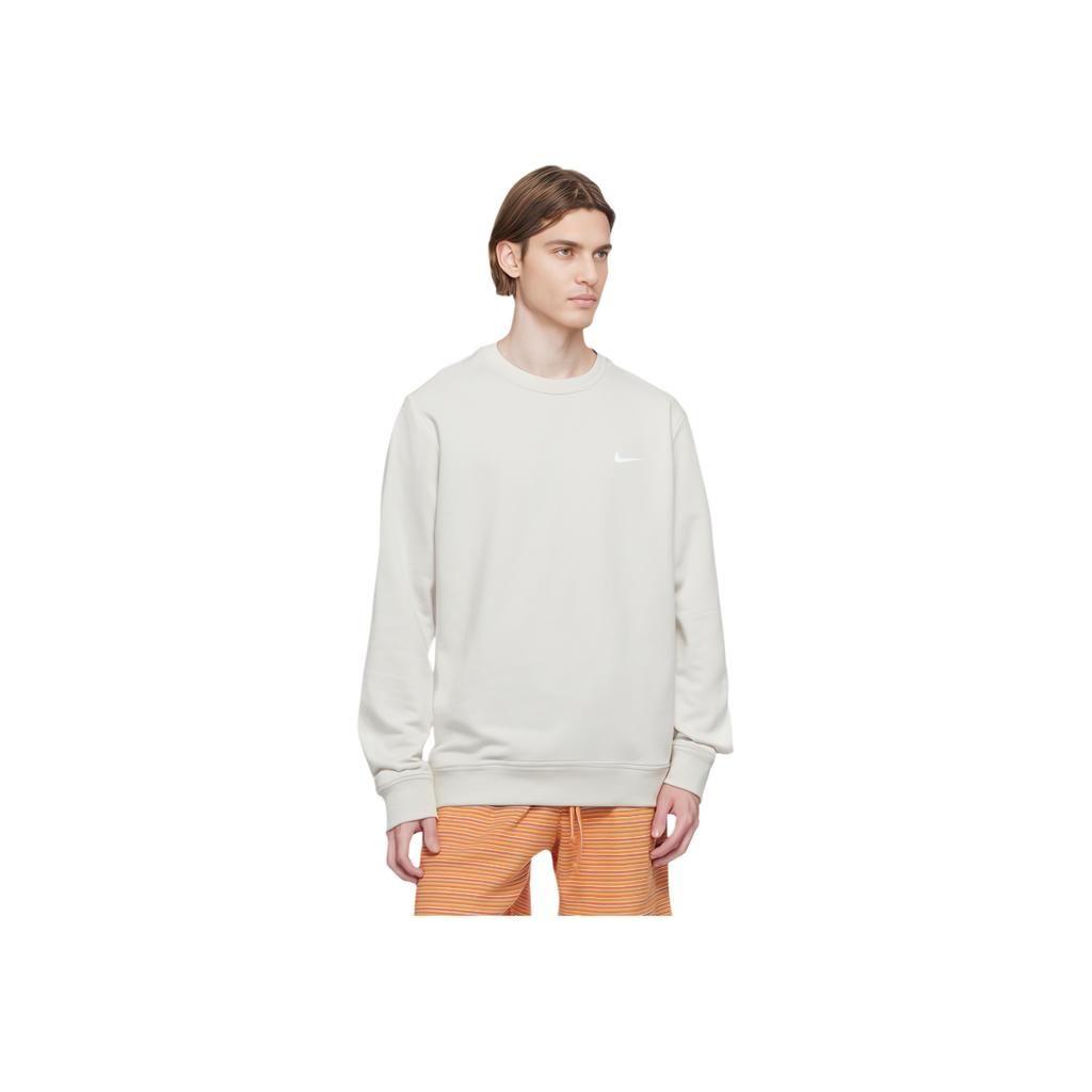 Nike Logo Print Crew Neck Pullover Fleece Sweatshirt Men Tops Light-Grey 916609-072