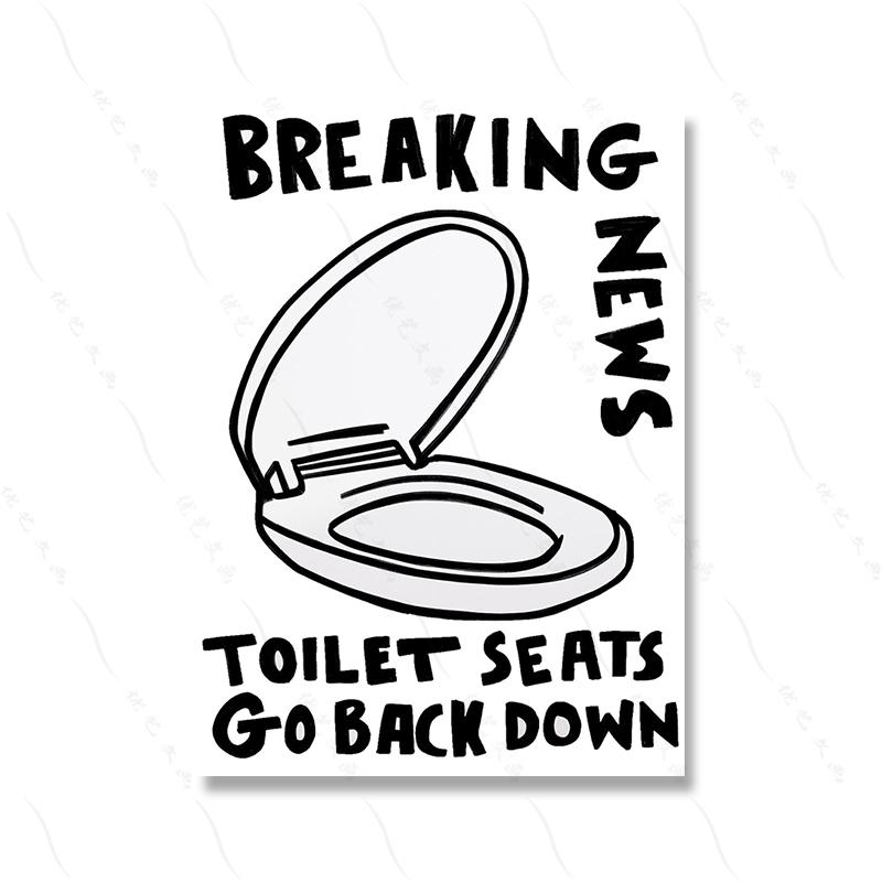 Bathroom Print Shower Bath Art Poster Illustration Retro Funny Quote Home Decor Cartoon Colourful Slogan Toilet Canvas Painting