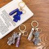 1Pc Bag Pendant Personalized And Creative Boutique 5Cm Cute Bear Keychain Inlaid With Artificial Diamond Car Keyring
