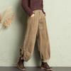 Autumn/Winter Corduroy Dad Wide Leg Pants Women's Autumn/Winter New Style Striped Velvet Loose Nine Cent Boots Pants
