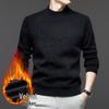 Мужской свитер с воротником из меха норки: Толстая, теплая вязаная базовая футболка для осени и зимы