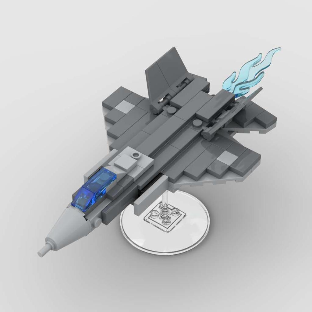 Конструктор Moc Модель Самолета Сборка Строительные Блоки F35 Американский Истребитель Пятого Поколения С Подставкой И Пламенем Детская Игрушка Подарок