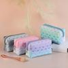 Kawaii Cute Waterproof Cosmetic Bag Large Capacity Portable New Print Heart Pattern Pencil Case Makeup Storage Bag