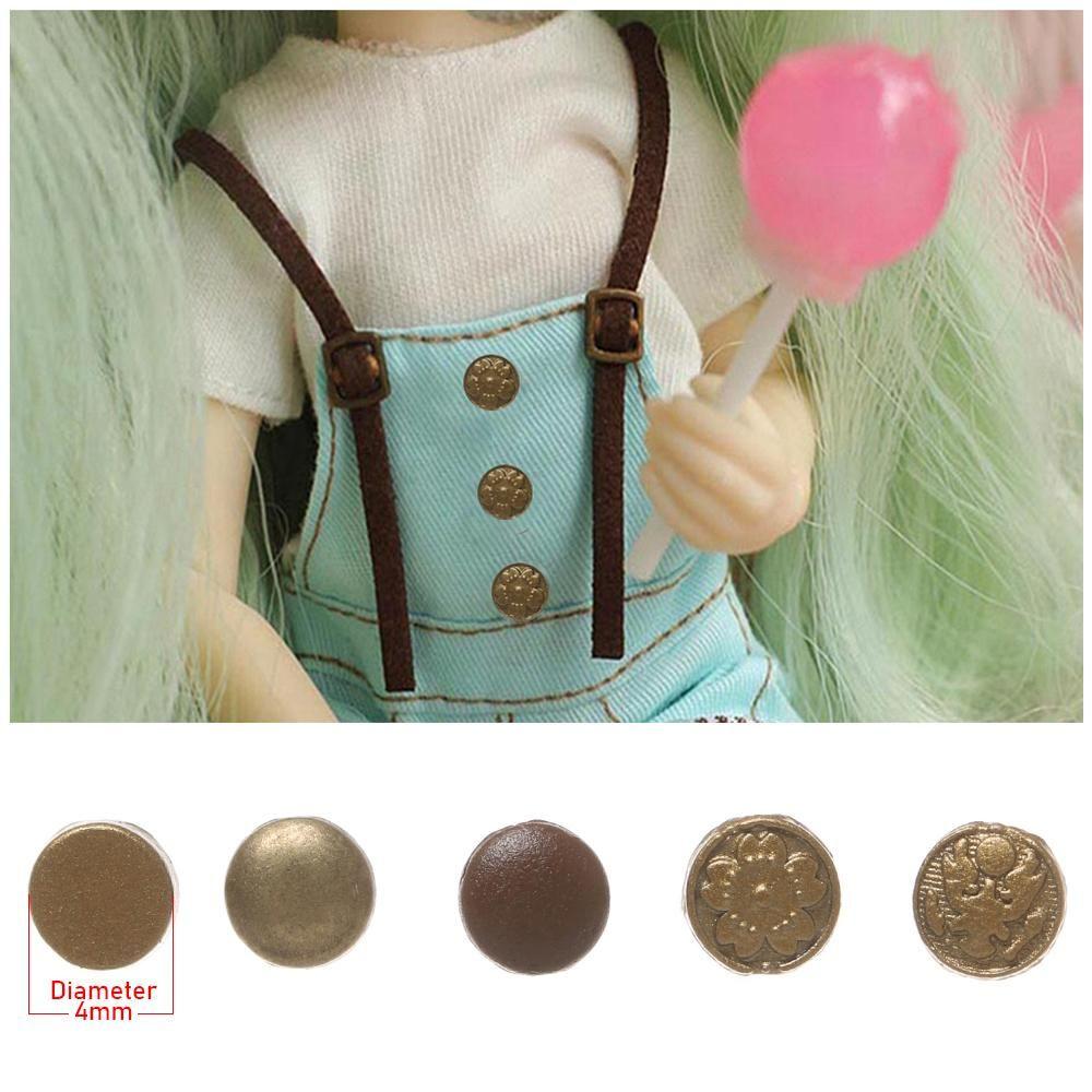 Украшения Dollhoues Миниатюрные мини-пуговицы Металлические пряжки Одежда Швейная пряжка DIY Кукольная одежда