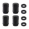 Generic 4 Pack Car Wheel Tire Air Valve Stem Aluminum Truck Tire Dust Cap Motorcycle Vehicle Protector Spare, Black
