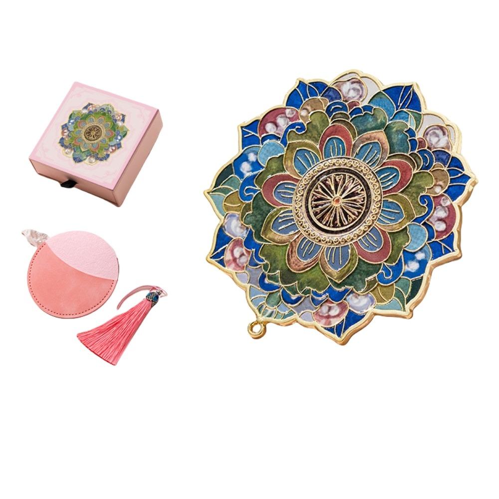 Медное 3D Зеркало для макияжа в виде цветка Изысканное винтажное зеркало Зеркало в китайском стиле Дуньхуан Унисекс