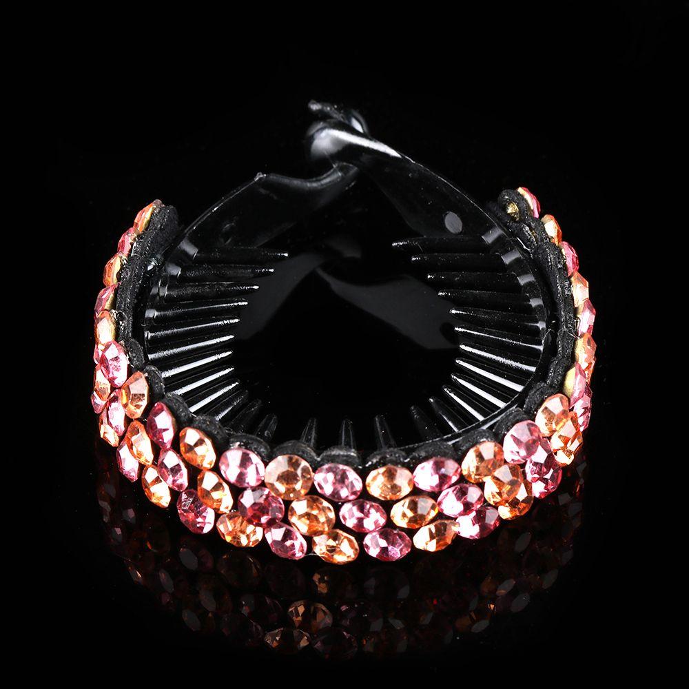 Expanding Bun Maker Bird Nest Twist Clip Rhinestone Hairpins Flowers Hair Clips Crystal Hair Claw