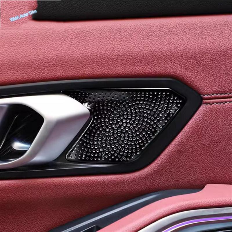 Stainless Steel Car Inner Handle Bowl Audio Tweeter Speaker Loudspeaker Cover Trim Accessories For BMW 3 Series G20 - 2024
