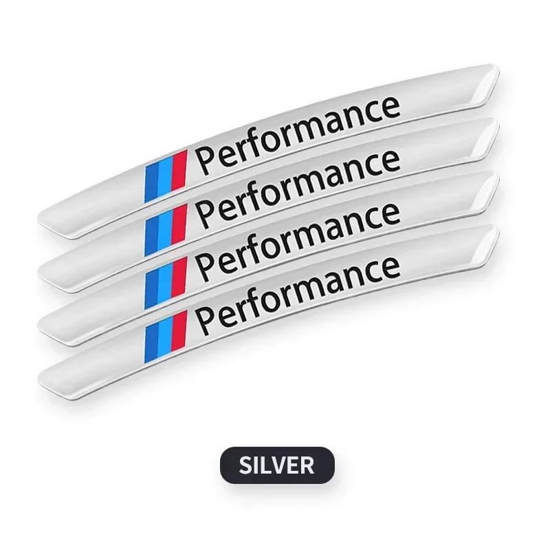 4 шт. Алюминиевые наклейки для стайлинга значков автомобиля, декоративные наклейки на колпаки ступиц для BMW M Performance E36 E60 E90 X2 X1 X3 X5 E46 E39 E70 M3 M5 M6