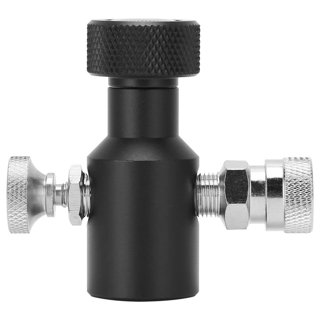 G1/2-14 CO2 Refill Adapter Connector Black Soda ASA Release Valve with 8mm Female Quick Plug