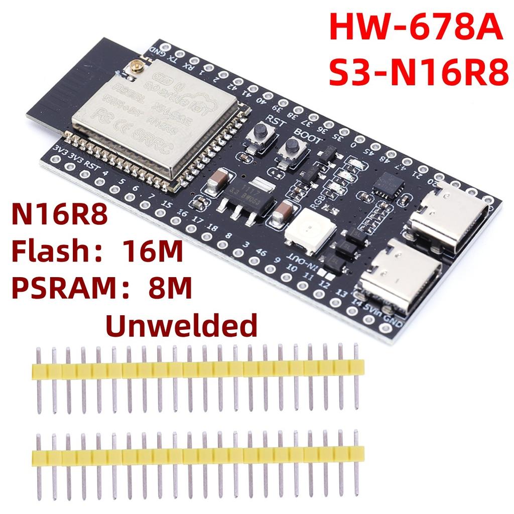 ESP32 S3 Dual Type-C Development Board WiFi Expansion Board 2.4G Wifi BT Module for Arduino 8MB PSRAM 16MB FLASH N16R8 44Pin