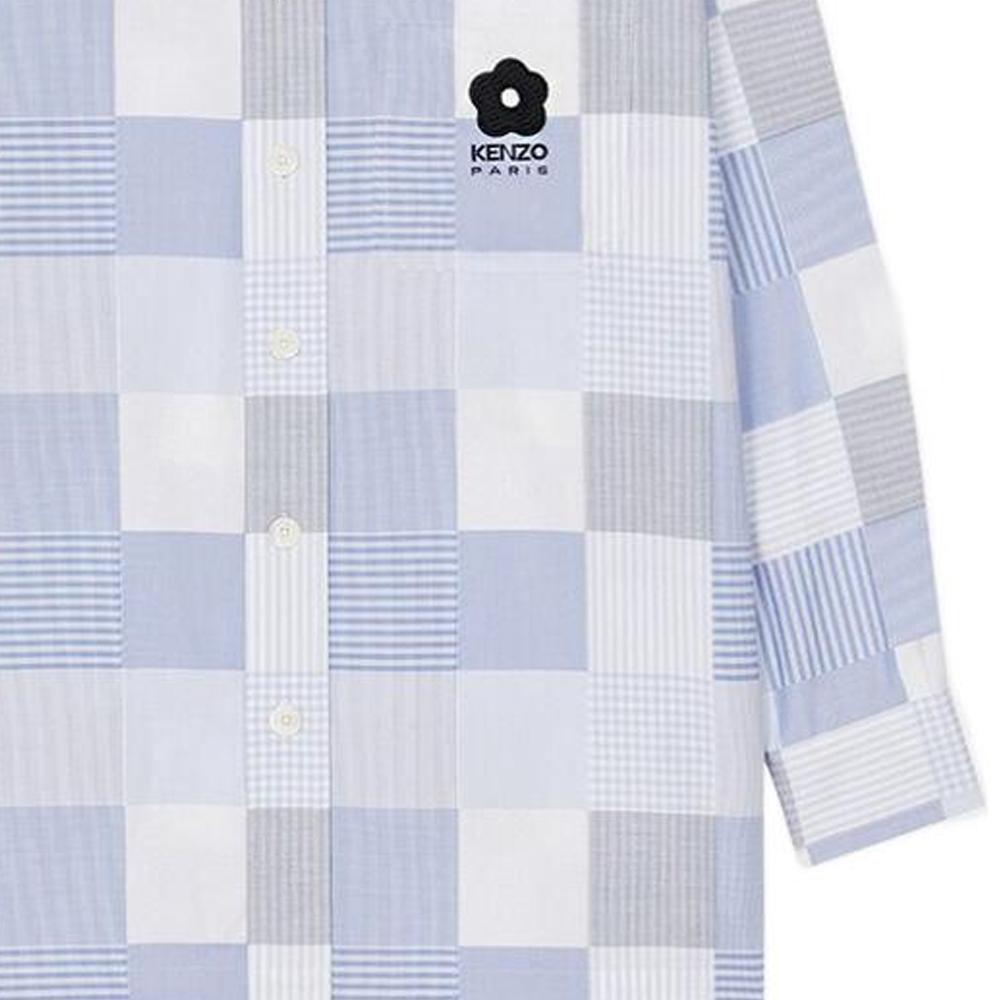 Kenzo oversized Patchwork long-sleeve shirt FD55CH5079LK-63