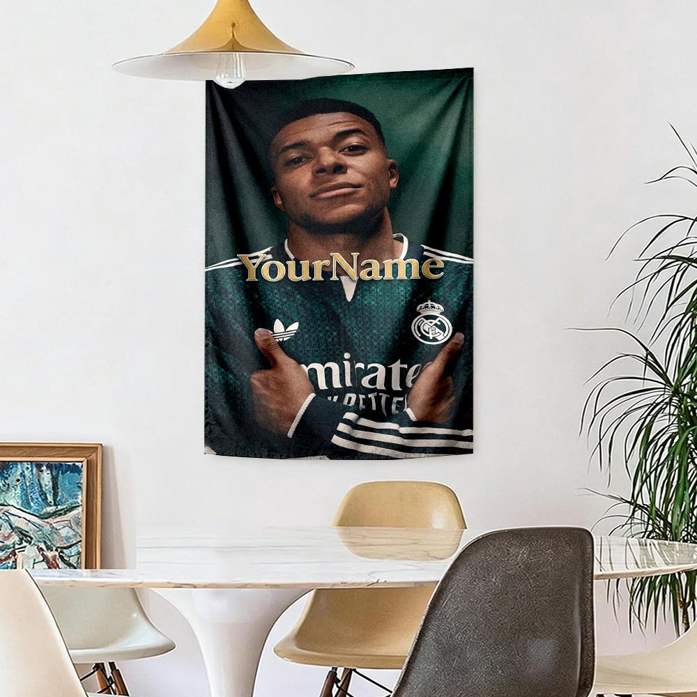 Mbappe Custom Your Name Wall Decor Tapestry Art For Pet Memorial Birthdaywedding Party Backdrop Family Gift