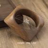 Geometric Wooden Bracelet Square Burlywood Hand Ring Simple Wood Grain Bangle  Unisex