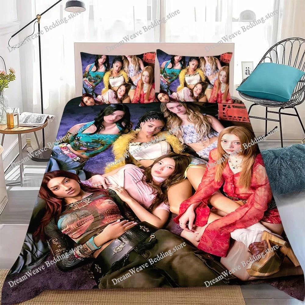 Kpop K-Katseye Duvet Cover Set Home Style Bedding Soft Laundry Cotton Bed Student Dormitory Gift