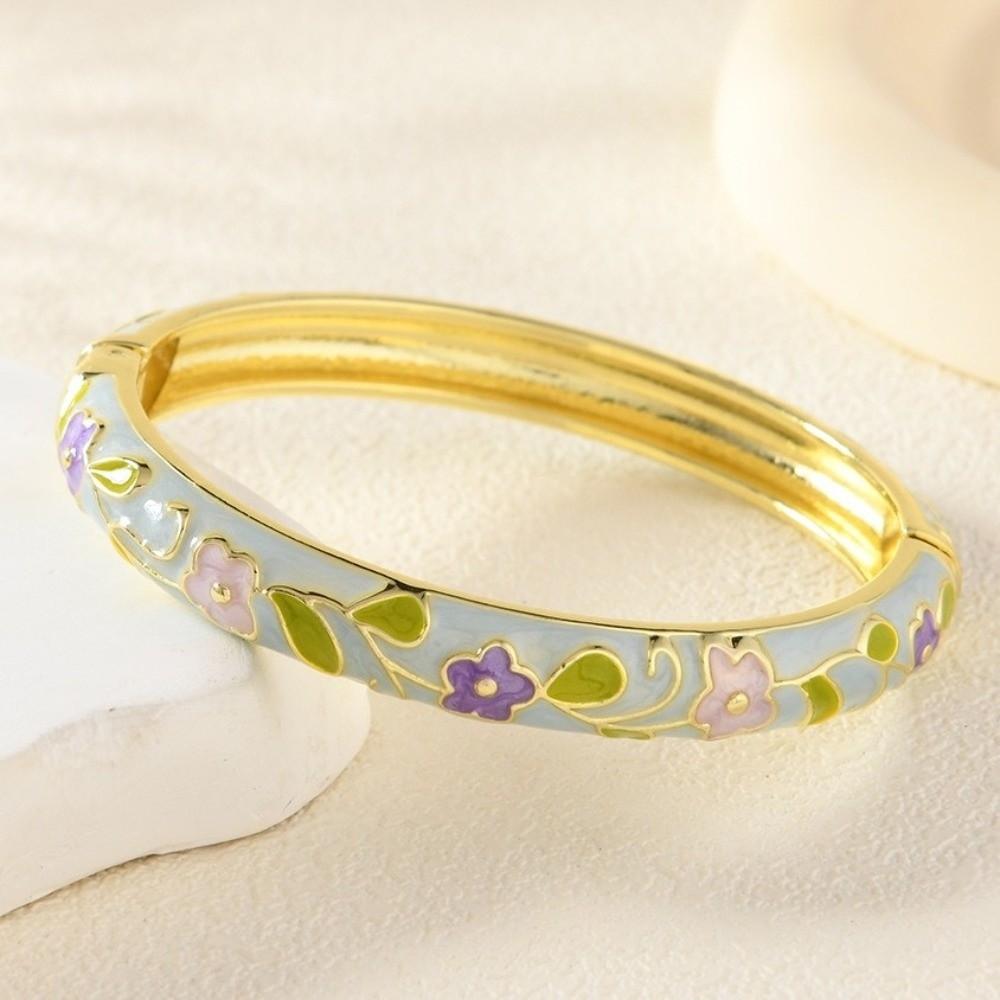 Zinc Zinc Zinc Alloy Enamel Bracelet Floral Motifs Flower Texture Bracelet Dropped Glaze Bracelet African