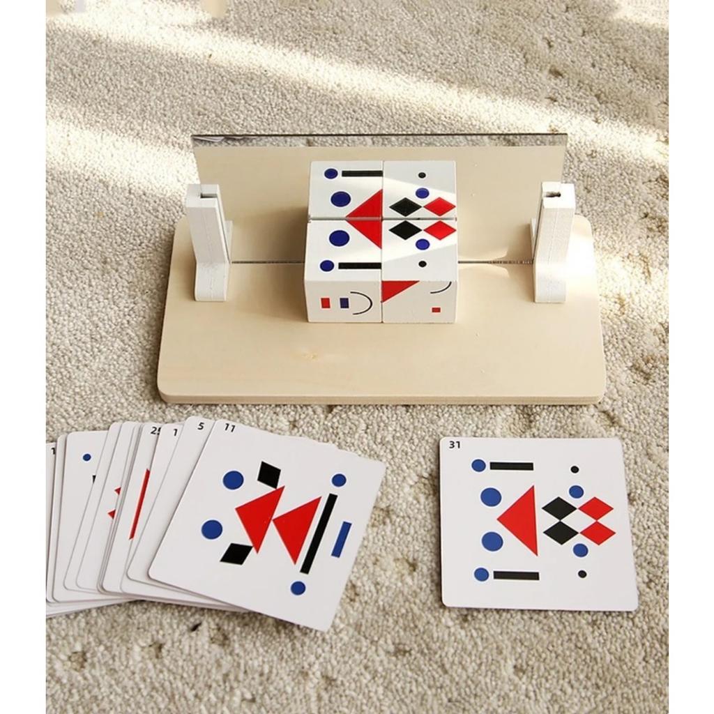 Kids 3D Mirror Imaging Puzzle Montessori Space Logical Thinking Trainting Matching Intellectual Game Parish Learn Resources Toys