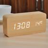Wooden Alarm Clock with Large LED Screen Easy To Read Dimmable Snooze Digital Alarm Clock with Temperature Display