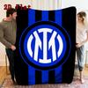 Inter Milan 2D Flat Pattern Flannel Blanket High quality All Seasons Warmth and Comfort Perfect for Christmas Gifts.