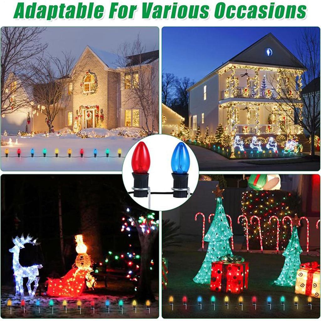 Christmas Light Stakes For Yard 12-Inch Outdoor Garden Ground 12 Inch Metal Christmas Light Stake For Pathway Patio Walkway
