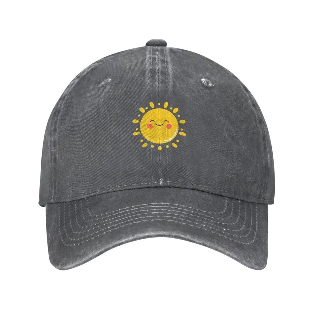 Кепка бейсбольная ковбойская джинсовая Sun Face Vintage Dad Hat для мужчин и женщин Регулируемая кепка Joker Casquette