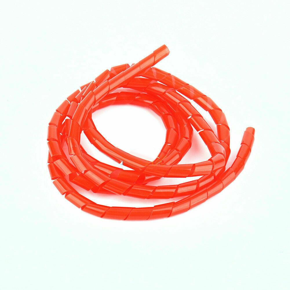 5m Spiral Cable Wrap Tidy Hide Binding Wire Management PC TV HOME OFFICE 6mm Red