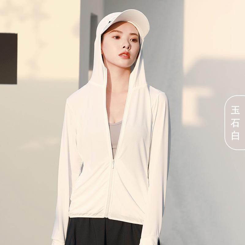 Защитное пальто от солнца с тонким капюшоном, защитная одежда от солнца, женская уличная жаккардовая дышащая быстросохнущая одежда с длинными рукавами, защитная одежда от солнца