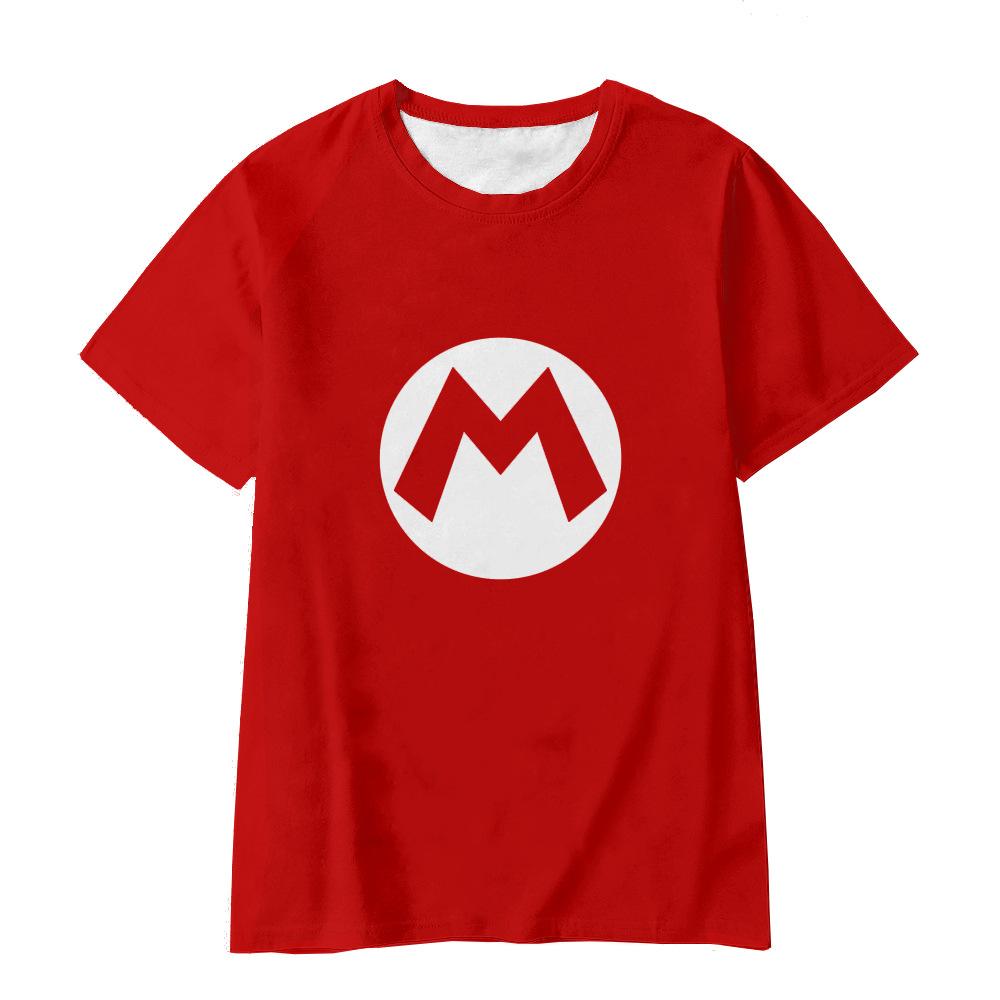 Унисекс детская повседневная футболка с 3D принтом Super Mario - с коротким рукавом, с круглым вырезом
