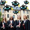 10 Pcs Black Graduation Cap Balloons Large Academic Cap Shaped Mylar Foil Balloons with Tassel for Class of 2025 Congrats Grad Party Decorations