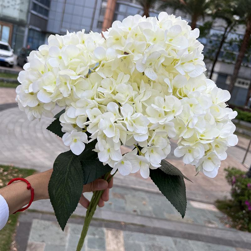 1PC 5-Head Artificial Flowers Silk Hydrangea Bridal Bouquet Real Touch Fake Flowers Home Party Wedding Decoration