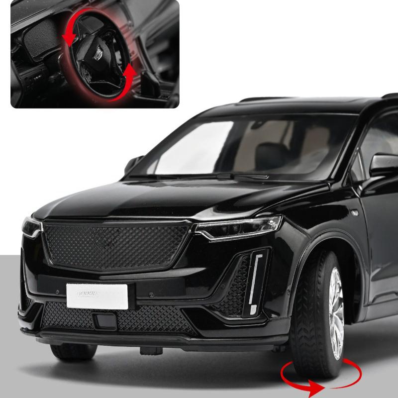 1:24 XT6 SUV Alloy Car Model Diecast Metal Off-road Vehicles Car Model Sound and Light Simulation Kids Toy Gift