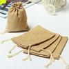 5Pcs Linen Gift Drawstring Bag Travel Package Cosmetic Coin Storage Purse Pouch