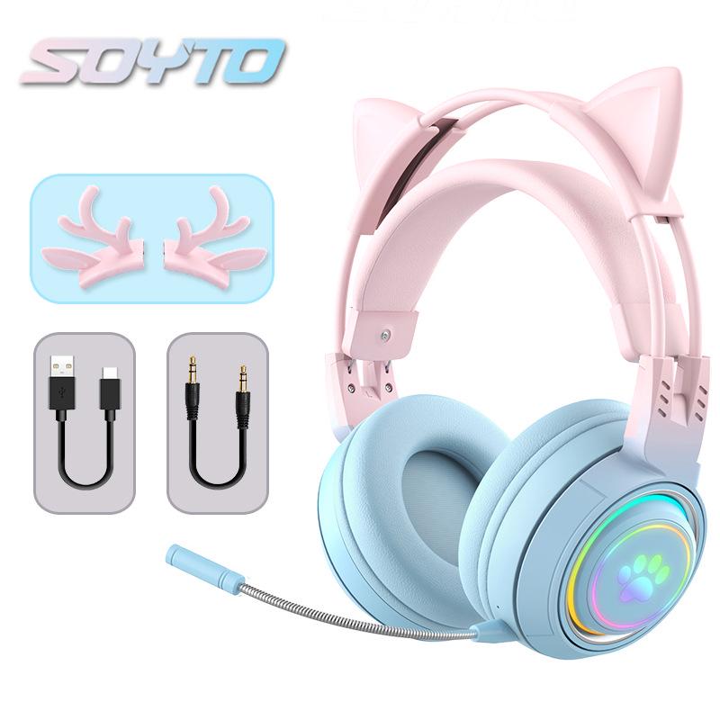 Беспроводная Bluetooth игровая гарнитура с оголовьем для мобильного телефона и компьютера, для киберспорта