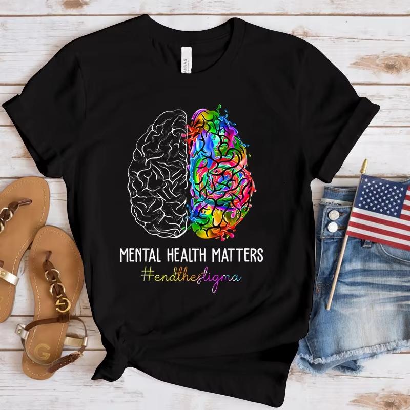 Fashion Women T Shirts Unisextal Health Awareness Unisextal Health Matters Print Funny Short Sleeve TShirt Lady Casual Summer Shirt