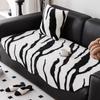 Autumn and Winter Plush Straight Sofa Cushion Irregular Wave Edge Seat Cushion Warm Zebra Pattern Anti Slip Seat Cushion