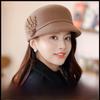 2022 New Women's Autumn/Winter Black Wool Beret - Trendy Korean Duckbill Cap, Face-Revealing, All-Match Style