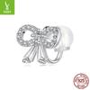 Single Bow Earclip, Special Fashion Personalized Daily Ol Versatile S925 Sterling Silver Earrings Jewelry