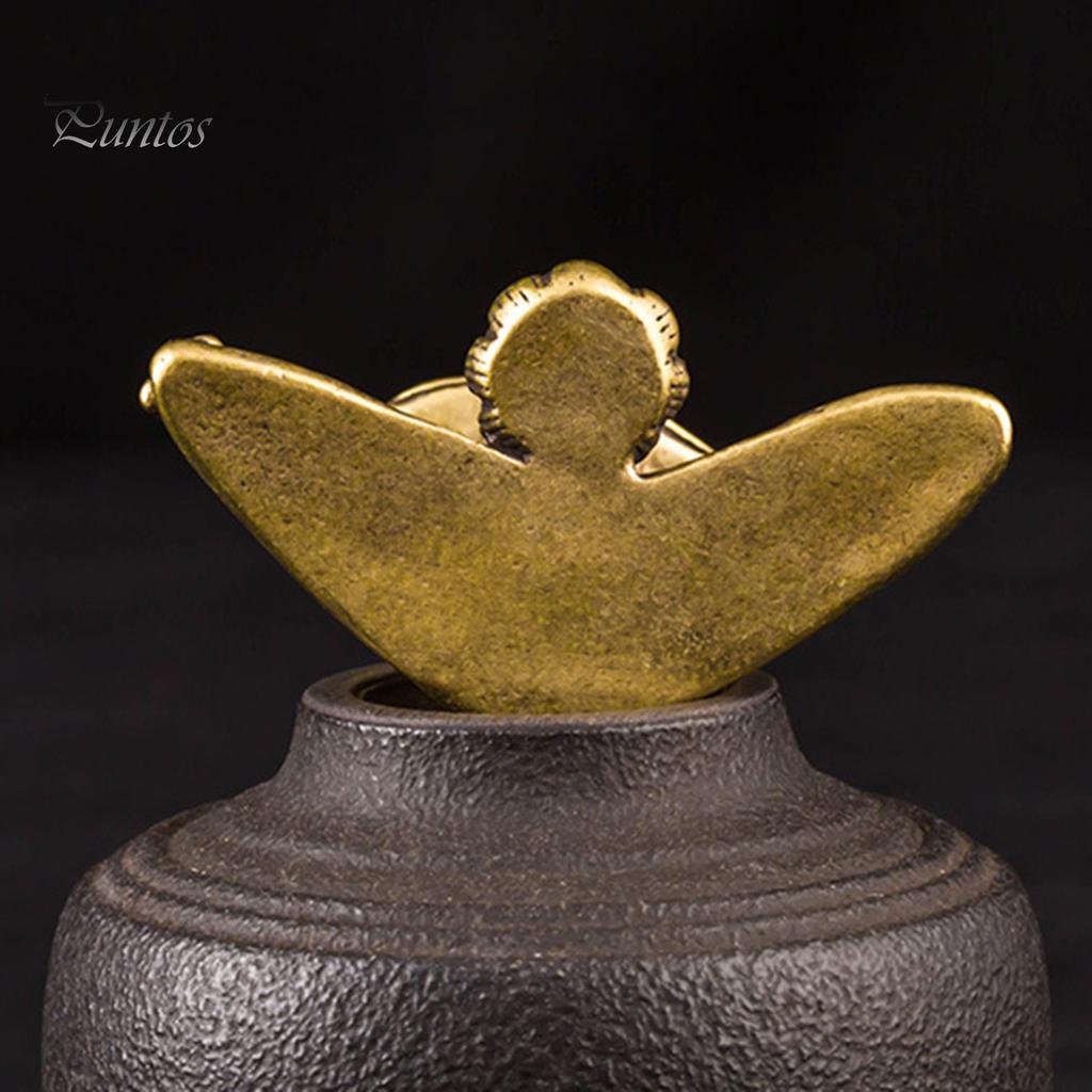 Puntos винтажная латунная сидящая статуя дзен-лягушки скульптура держатель для благовоний настольный орнамент