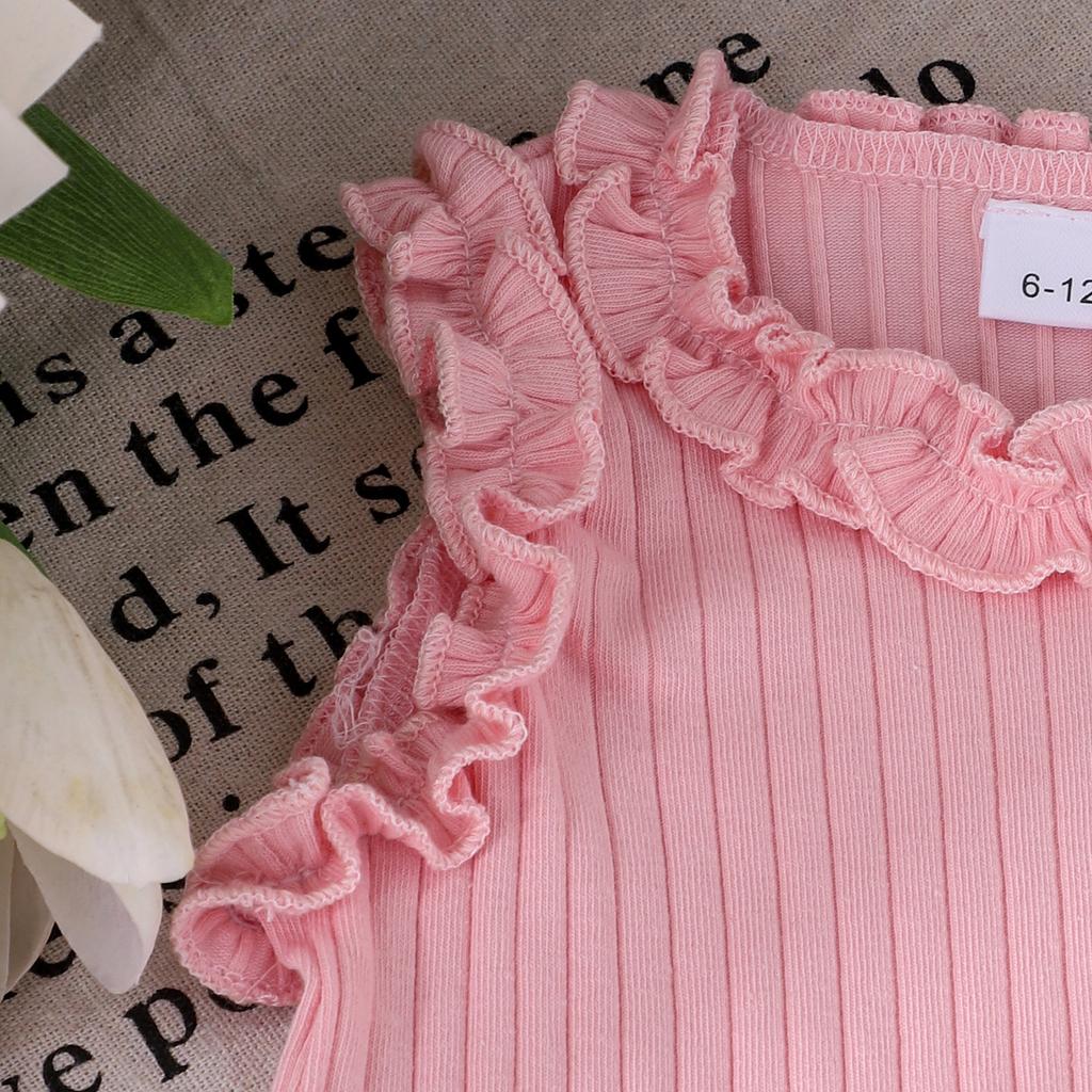 Girls Casual Suit Summer Kids Fashion Sleeveless Crew Neck Vest + Denim Shorts Suit