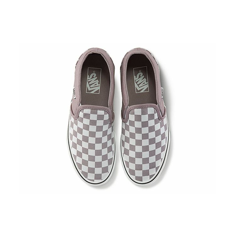 Vans Asher Checkerboard Casual Low-Top Skate Shoes Women Sneakers Gray White VN0A45JMA2R