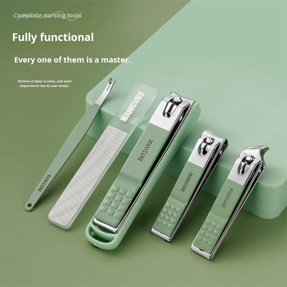 Portable Durable Stainless Steel 5 in 1 Professional Nail Clippers Kit Women's Personal Care Manicure Set with Box