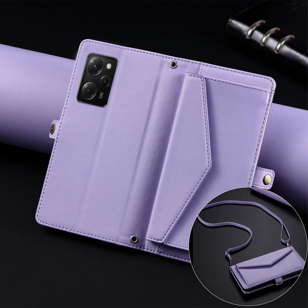 Чехол-книжка для Xiaomi POCO X5 Pro 5G, стиль конверт, кошелек из ПУ-кожи, чехол для телефона с ремешком через плечо