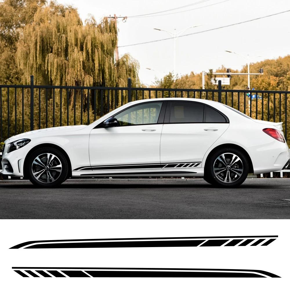 Автомобильные боковые полосы из ПВХ наклейки для Mercedes Benz W205 W204 W203 W212 C-Class C180 C200 C300 C63 Виниловый стайлинг Аксессуары для тюнинга