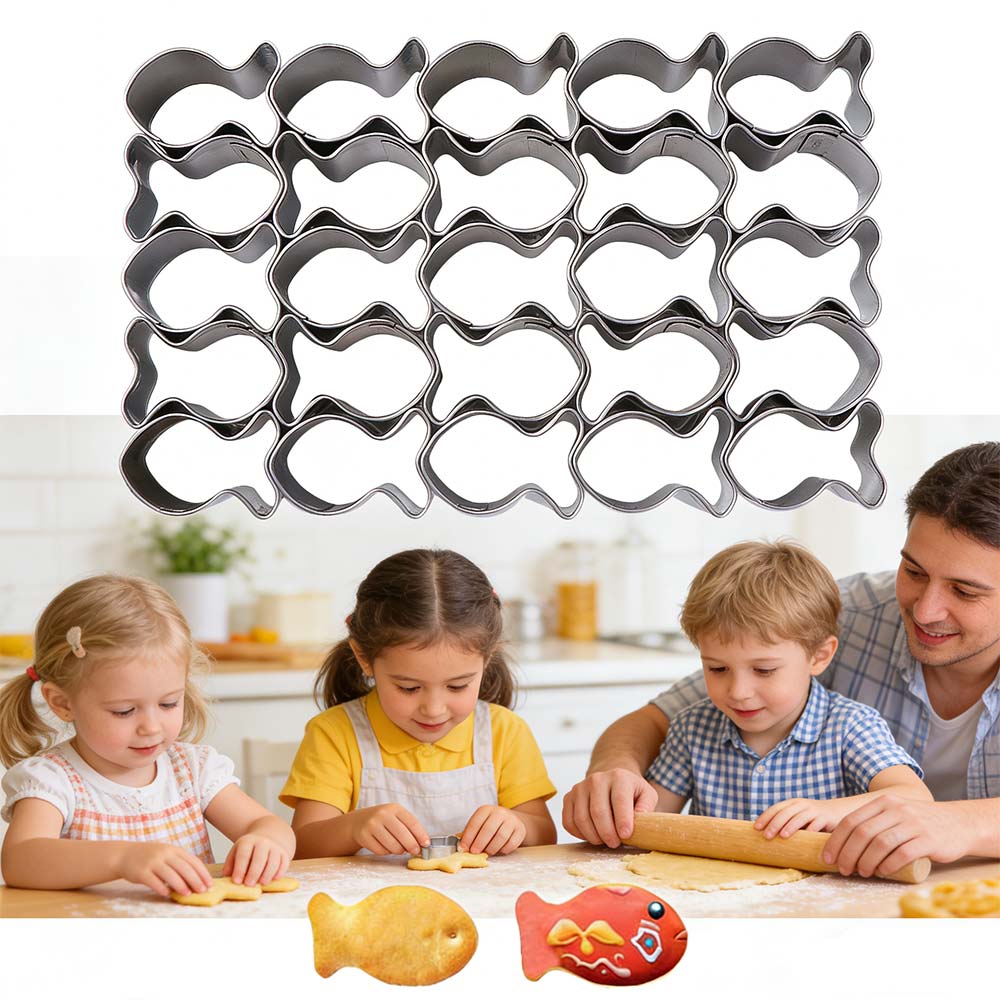 Non-Stick Fish Shaped Baking Mold Stainless Steel Biscuit Cutters Fondant Cookie Cutter Kitchen