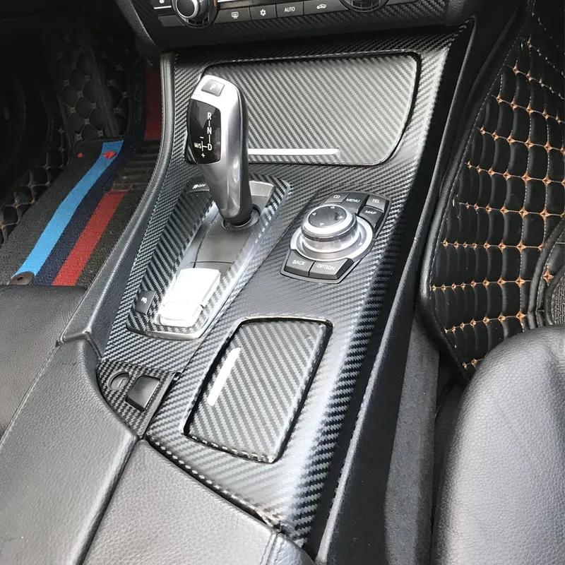 Carbon Fiber For BMW 5 Series F10 F11 2011-17 Car Film Interior Sticker Center Console Gear Dashboard Air Door Handle Lift Panel