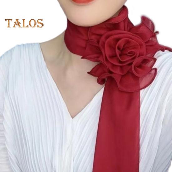 Шифоновый атласный длинный шарф с цветочным декором, дышащая универсальная пляжная шаль, защита от солнца, шифоновая шаль, повседневная одежда