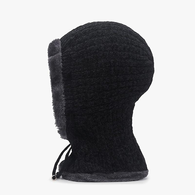 One-piece Windproof Hooded Scarf with Fleece Lining for Ear and Neck Protection - Perfect for Outdoor Cycling and Skiing